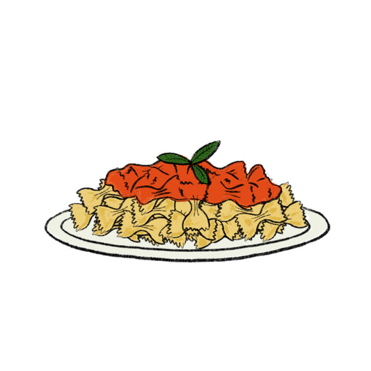 Pasta with red sauce